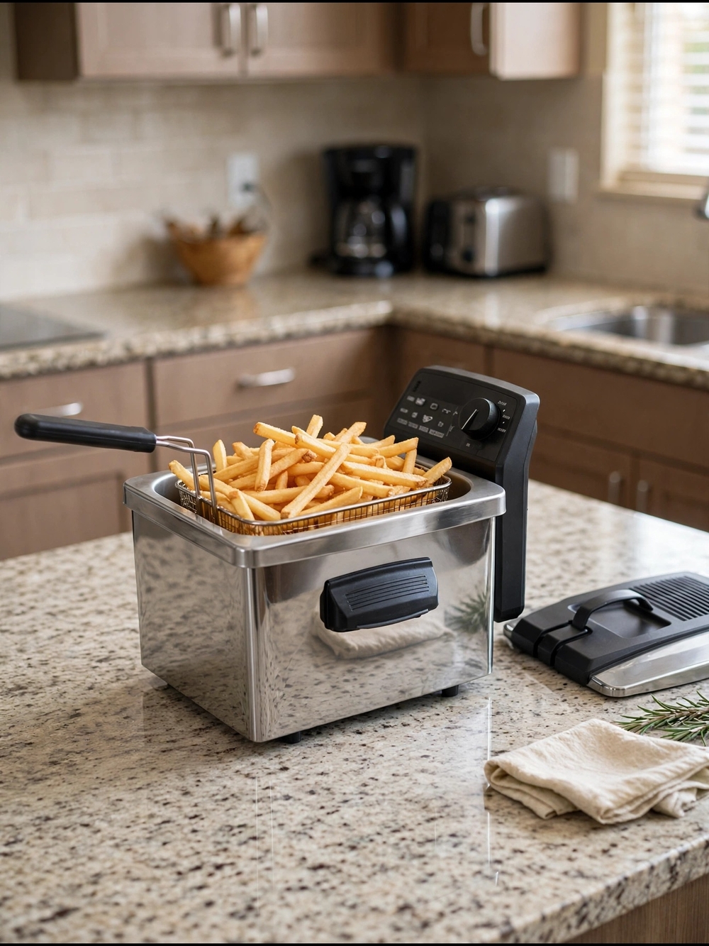 Tim Love Collection 3.5L 1800w Electric Deep Fryer – NIB - Silver/Black